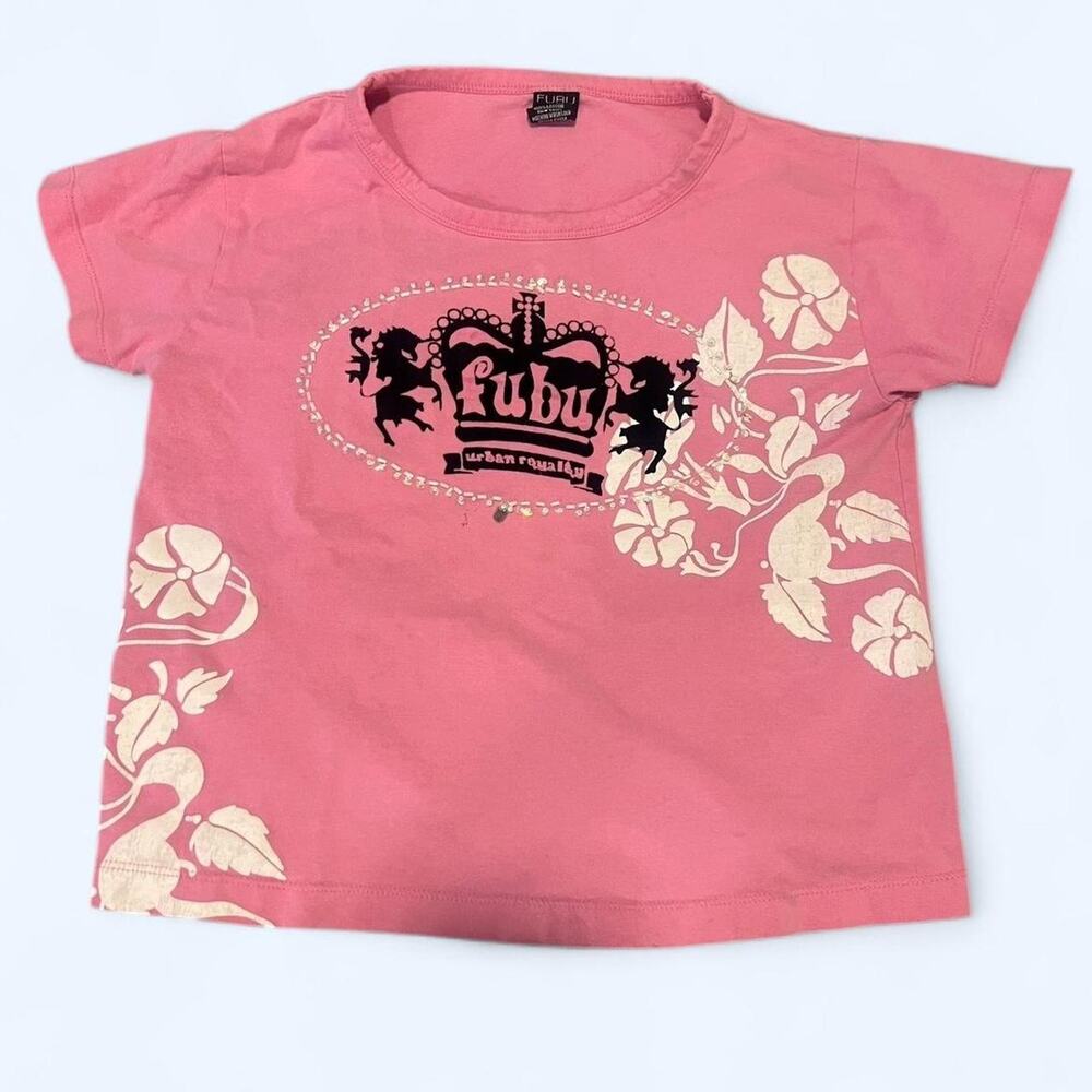 Fubu girls pink hawaiian style baby tee